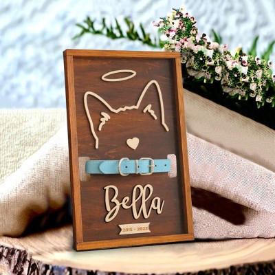 Personalized Loss of Pet Collar Frame  Memorial Gift For Pet Lovers