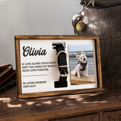 Personalized Loss of Pet Collar Frame  Memorial Gift For Pet Lovers