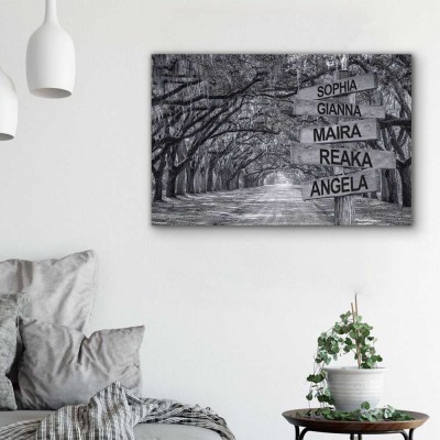 Personalized Last Name Birth Date Vintage Street Sign Multiple Names Premium Canvas Wall Art Best Gift