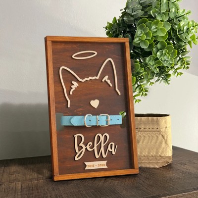 Personalized Loss of Pet Collar Frame  Memorial Gift For Pet Lovers