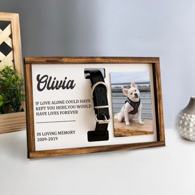Personalized Loss of Pet Collar Frame  Memorial Gift For Pet Lovers