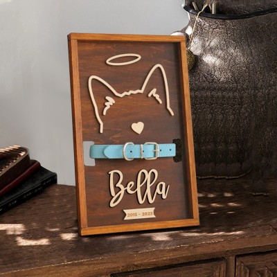 Personalized Loss of Pet Collar Frame  Memorial Gift For Pet Lovers