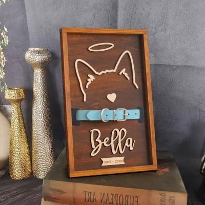 Personalized Loss of Pet Collar Frame  Memorial Gift For Pet Lovers