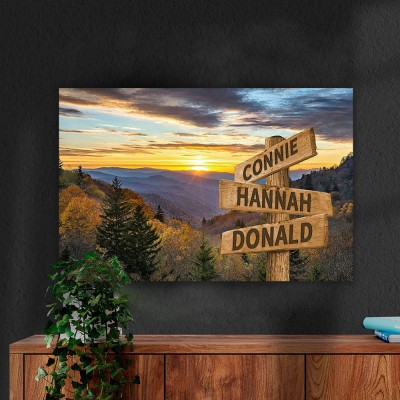 Personalized Last Name Birth Date Vintage Street Sign Multiple Names Premium Canvas Wall Art Best Gift