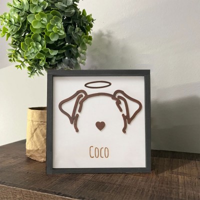 Custom Dog Ear Wall Art, Personalized Dog Ear Outlines, Pet Loss Memorial Gift, Dog Mom Gift