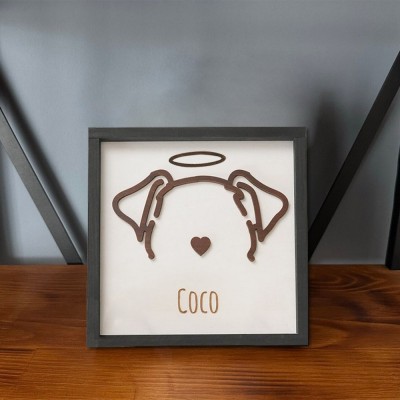Custom Dog Ear Wall Art, Personalized Dog Ear Outlines, Pet Loss Memorial Gift, Dog Mom Gift