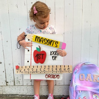 Personalized First/100th/Last Day of School Sign Photo Prop Back to School Gifts For Kids