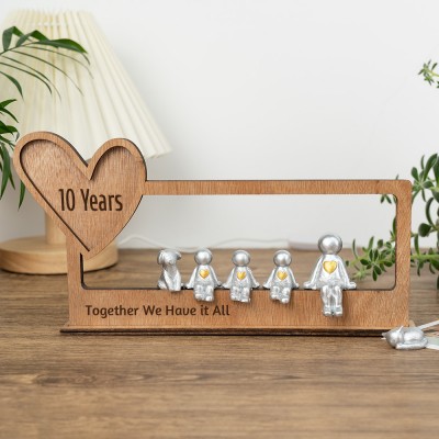 Our Little Family Personalized Sculpture Figurines 10th Anniversary Mother's Day Gift Ideas