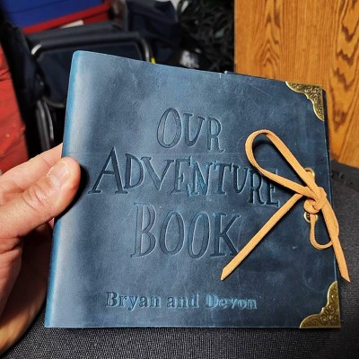 Personalized Our Adventure Book Leather Photo Album For Valentine's Day Anniversary Gift