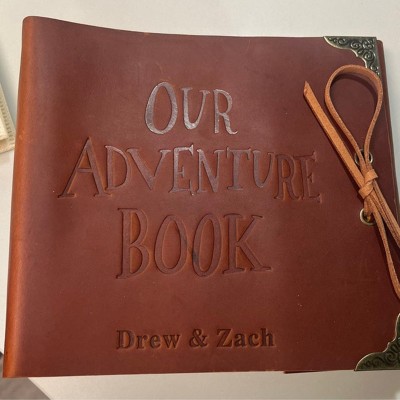 Personalized Our Adventure Book Leather Photo Album For Valentine's Day Anniversary Gift