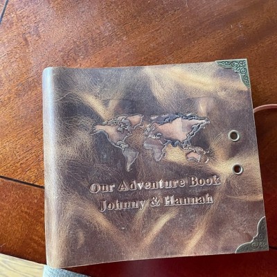 Personalized Our Adventure Book Leather Photo Album For Valentine's Day Anniversary Gift
