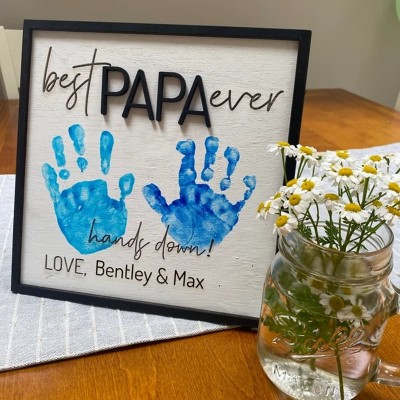 Custom Father's Day Gift Best Dad Ever Hands Down DIY Wood Sign