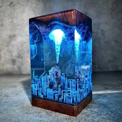 Handmade Resin Wood Lamp For Boyfriend Girlfriend Couple Gift
