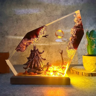 Handmade Resin Wood Lamp For Boyfriend Couple Gift