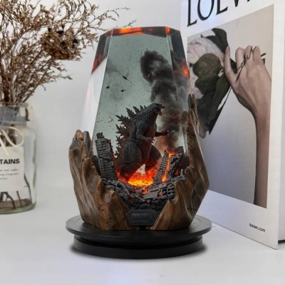 Monster Resin Wood Art Lamp For Christmas Gift