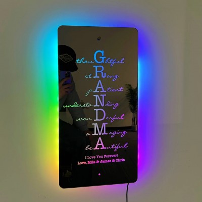 Custom Mom or Grandma Led Mirror
