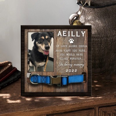 Personalized Loss of Pet Collar Frame  Memorial Gift For Pet Lovers