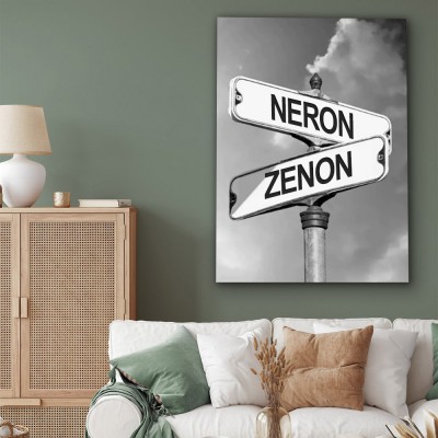 Personalized Last Name Birth Date Vintage Street Sign Multiple Names Premium Canvas Wall Art Best Gift