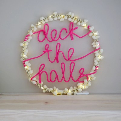 Personalized Family Christmas Wreath Light Holiday Decoration