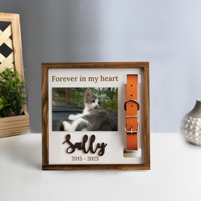 Personalized Loss of Pet Collar Frame  Memorial Gift For Pet Lovers