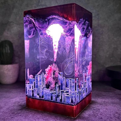 Handmade Resin Wood Lamp For Boyfriend Girlfriend Couple Gift