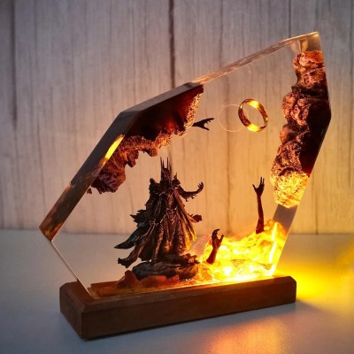 Handmade Resin Wood Lamp For Boyfriend Couple Gift