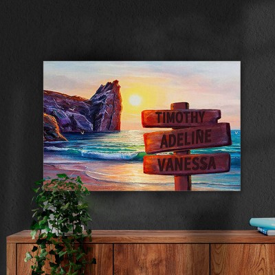 Personalized Last Name Birth Date Vintage Street Sign Multiple Names Premium Canvas Wall Art Best Gift