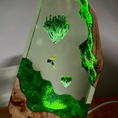 Handmade Resin Wood Lamp For Boyfriend Girlfriend Couple Gift