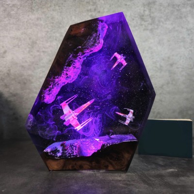 Galaxy Lamp Galaxy Night light Space ship Lamp Resin night light Personalization Christmas Gift