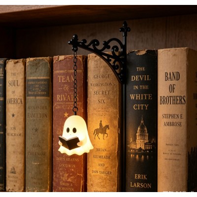 Gothic Bookshelf Lamp For Halloween, Book Lover Gift