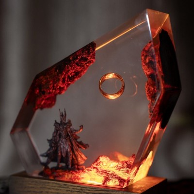 Resin Wood Table Lamp Art Home Decor