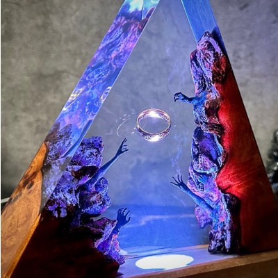 Resin Ocean Table Wood Lamp Art Home Decor