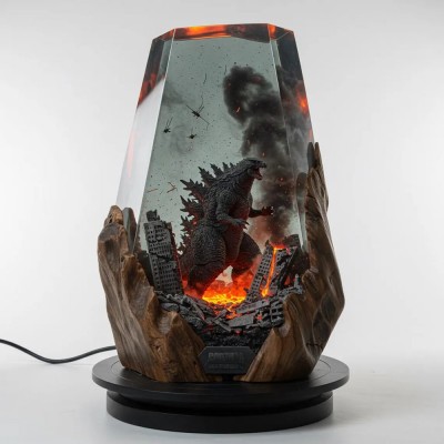 Monster Resin Wood Art Lamp For Christmas Gift