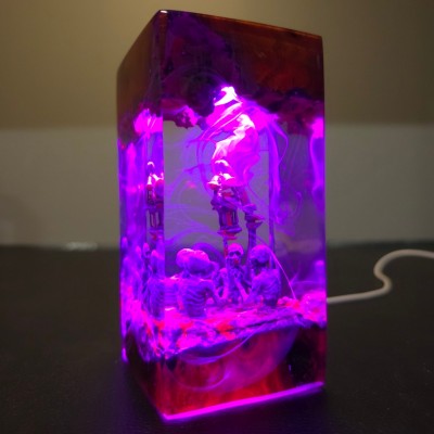 Resin Wood Table Lamp Art Home Decor For Christmas Birthday Gift