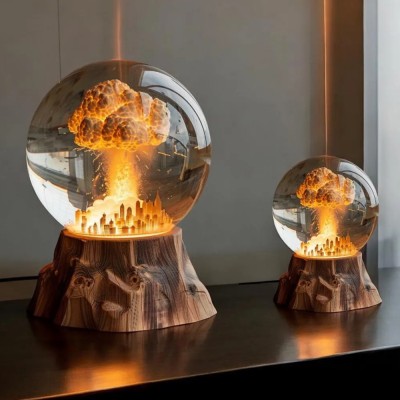 Explosion Resin Wood Lamp Unique Gift For Him Dad Father's Day Gift