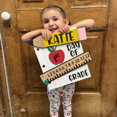 Personalized First/100th/Last Day of School Sign Photo Prop Back to School Gifts For Kids