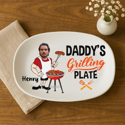 Personalized Father's Day Funny Grilling Platter Gift For Dad