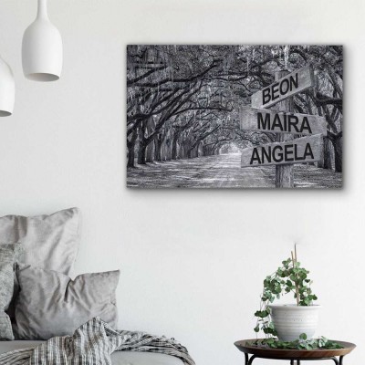 Personalized Last Name Birth Date Vintage Street Sign Multiple Names Premium Canvas Wall Art Best Gift
