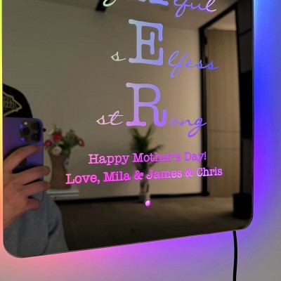 Custom Mom or Grandma Led Mirror